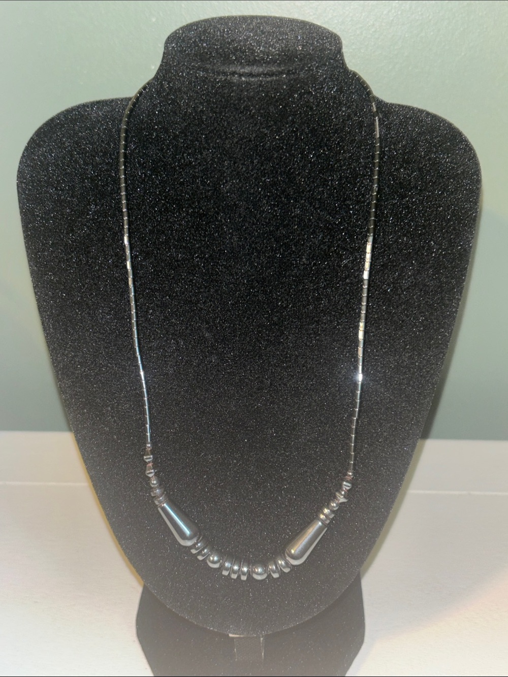 Hematite Bead Necklace EUC
